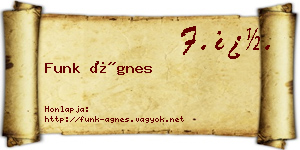 Funk Ágnes névjegykártya